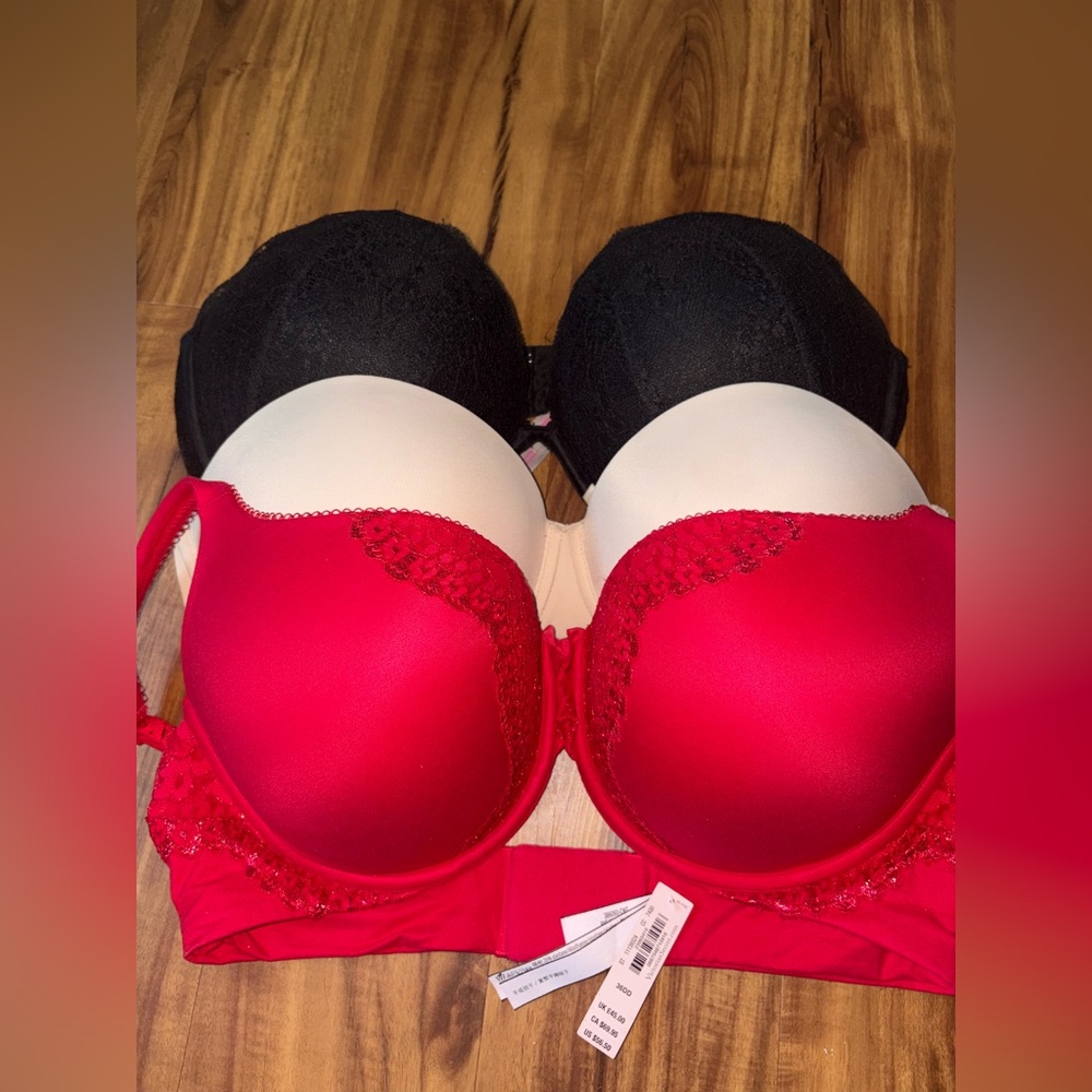 Victoria Secret and Pink Strapless Bras.